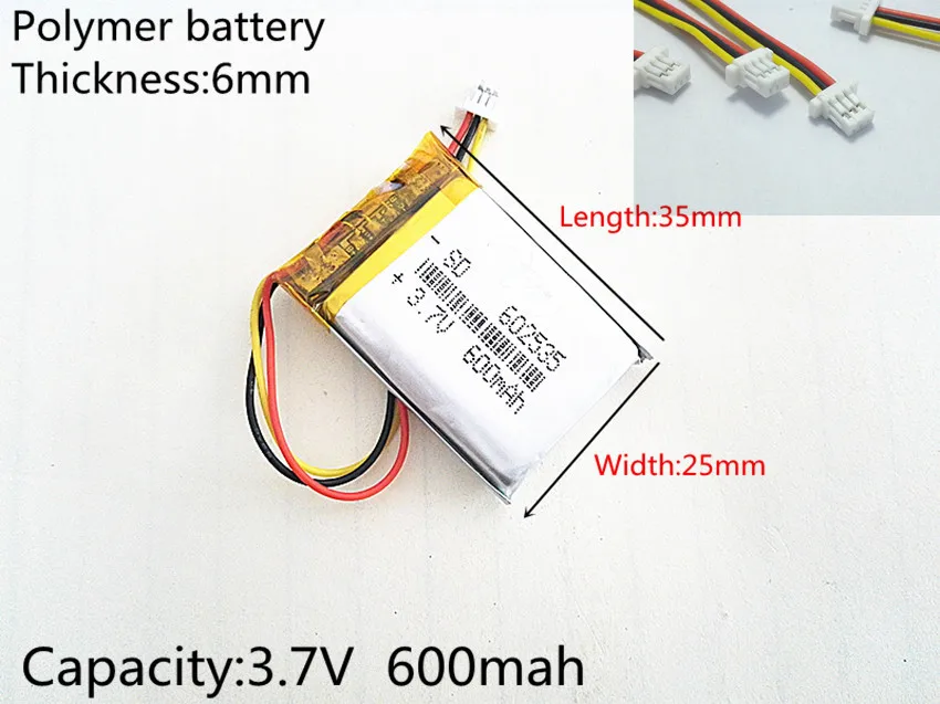 

the video recorder 388 Capacity 600MAH model 582535 602535 P polymer thium battery 3 line