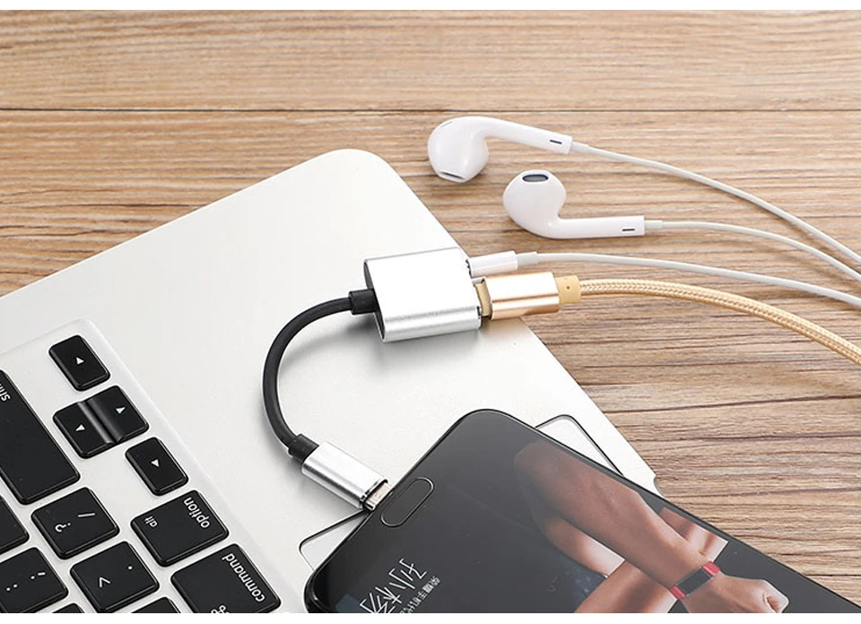 2in1 Type-c Cables For iPhone 7 8 Plus X Charging adapter Charger Splitter For Lightning Headphone Earphone  Audio Cable Adapter (14)