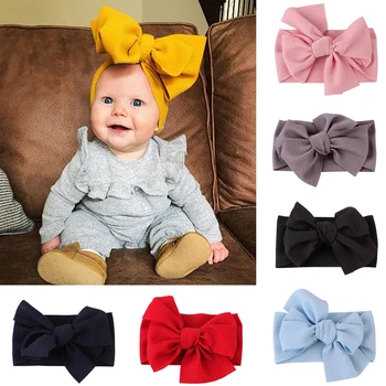 

Baby Girls Headbands Toddler Infant Baby Hair Accessories For Girl DIY Turban Solid Big Bowknot Hair Band Girl Accessories