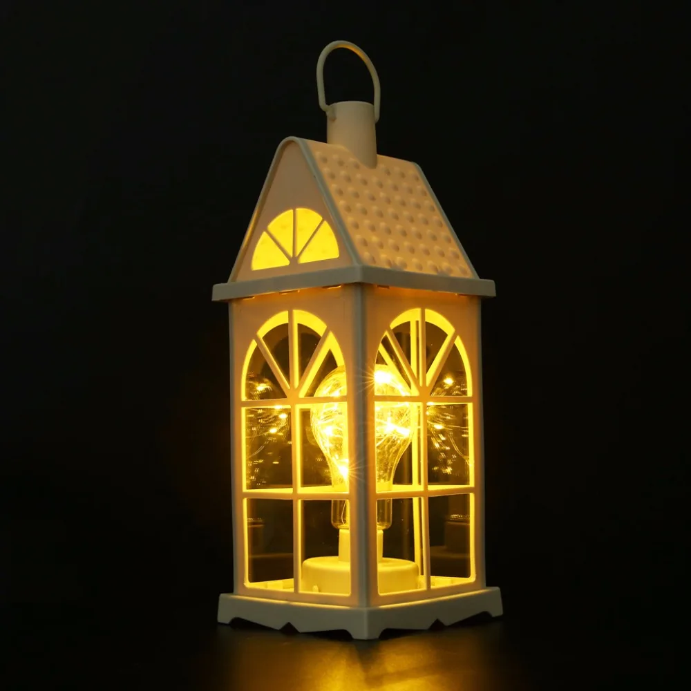 

Table Lamps Europe 14" Tall Decorative Bulb Lantern 10-LED Copper Wire String Light Hanging Lamp For Courtyard Party Decoration