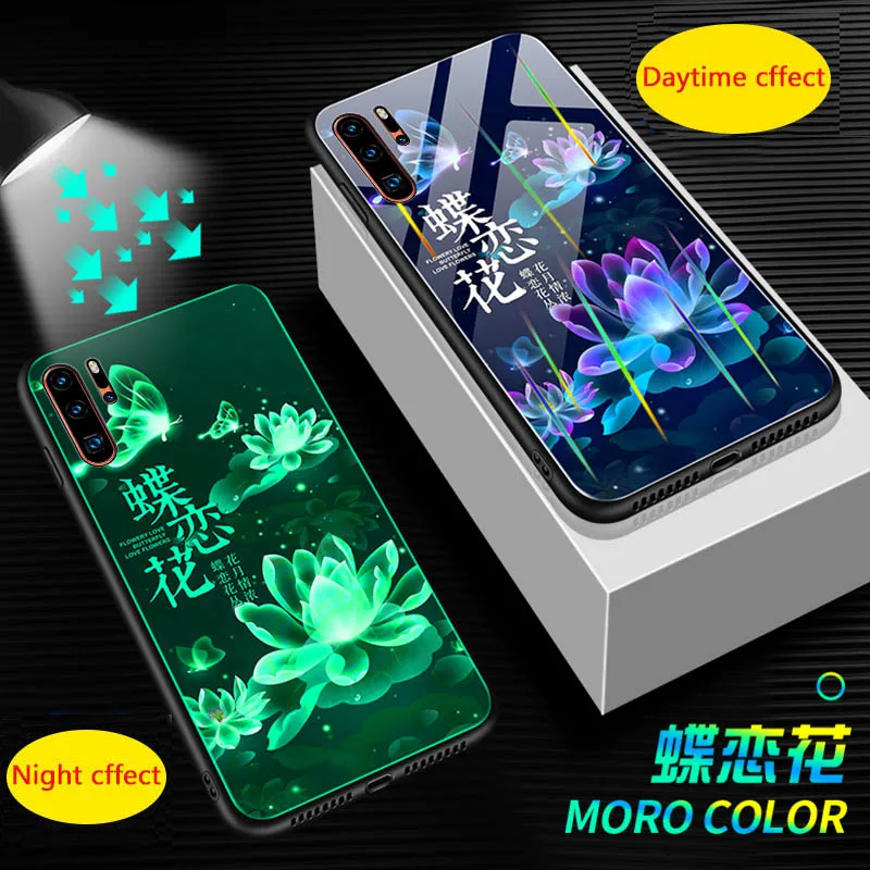 Блестящий цветной стеклянный чехол для huawei P40 P30 P20 pro Nova 6 задняя крышка Honor 20 Pro V20 V10