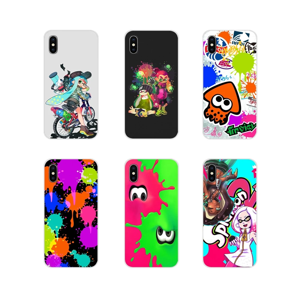 

For Samsung Galaxy S3 S4 S5 Mini S6 S7 Edge S8 S9 S10 Lite Plus Note 4 5 8 9 pearl switch splatoon 2 Transparent TPU Case Covers