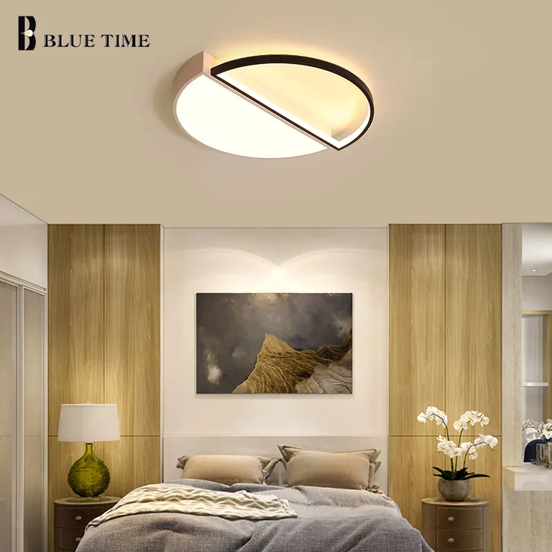 

New Feature Modern Led Ceiling Lights For Living Room Bedroom White and Black Decoration LED Ceiling Light Fixtures AC110V 220V.