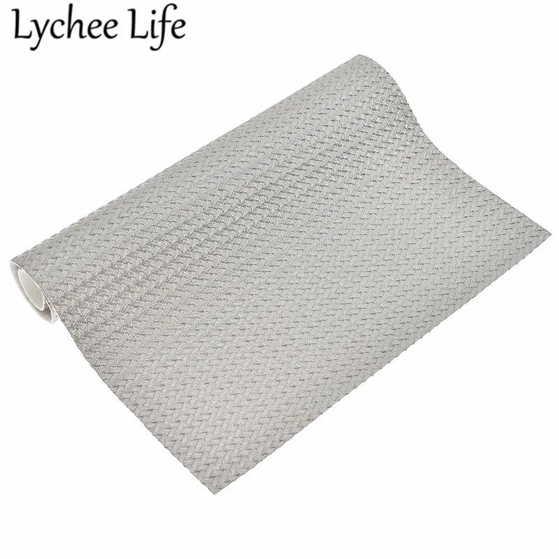 Lychee Life 29x21 см Переливающаяся тканая кожаная ткань, одноцветная А4, искусственная ткань, сделай сам, ручная работа, швейная одежда, декоративные принадлежности