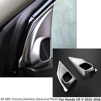

For Honda CRV CR-V 2015 2016 Chromous stick Car A column Audio Speak Window Windshield Side triangle lamp trim part 2pcs/set