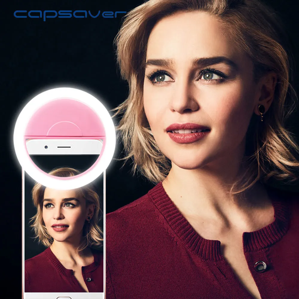 

capsaver PF36 Portable Selfie Ring Lamp 36 leds USB Rechargeable Selfie Light Phone Ring Light for iPhone Android Smartphone