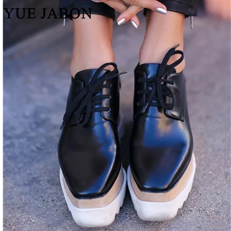 YUE JABON/модные женские кроссовки со звездами; водонепроницаемые женские лоферы на танкетке с толстой подошвой; повседневная обувь с квадратным носком; повышенная платформа