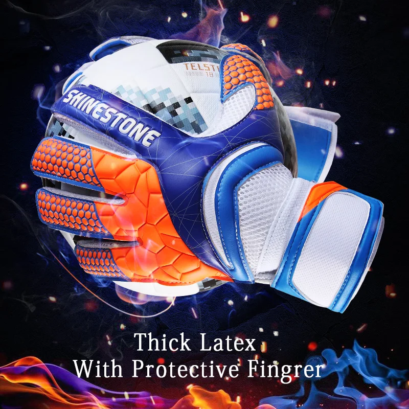 

2019 Kids Adults Size Football Goalkeeper Gloves Professional Thick Latex Soccer Goalie Gloves With Finger Protection