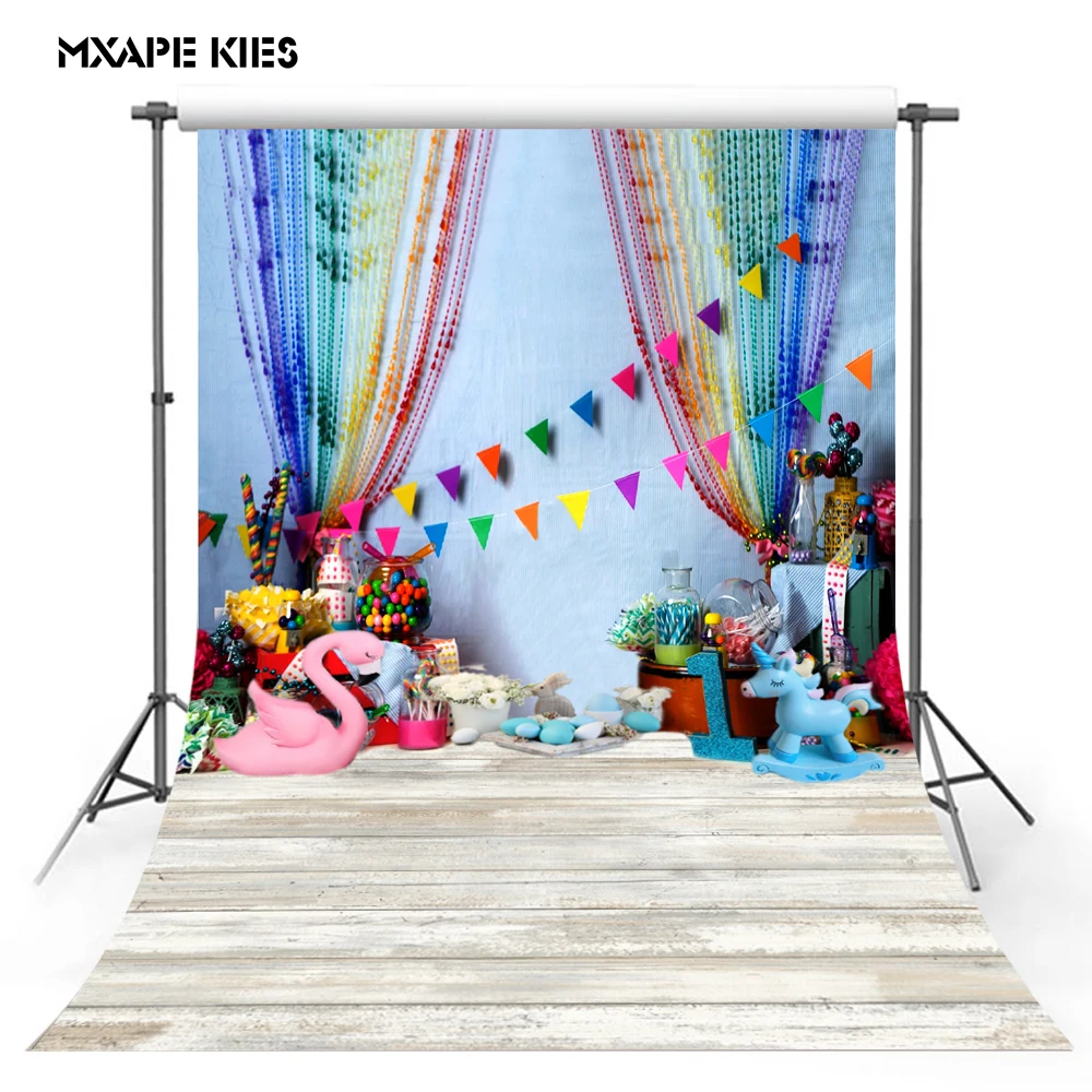 

Birthday Balloon Backdrops For Photography Family Party Colorful Decor Baby Portrait Poster Photography Backgrounds Photo Studio