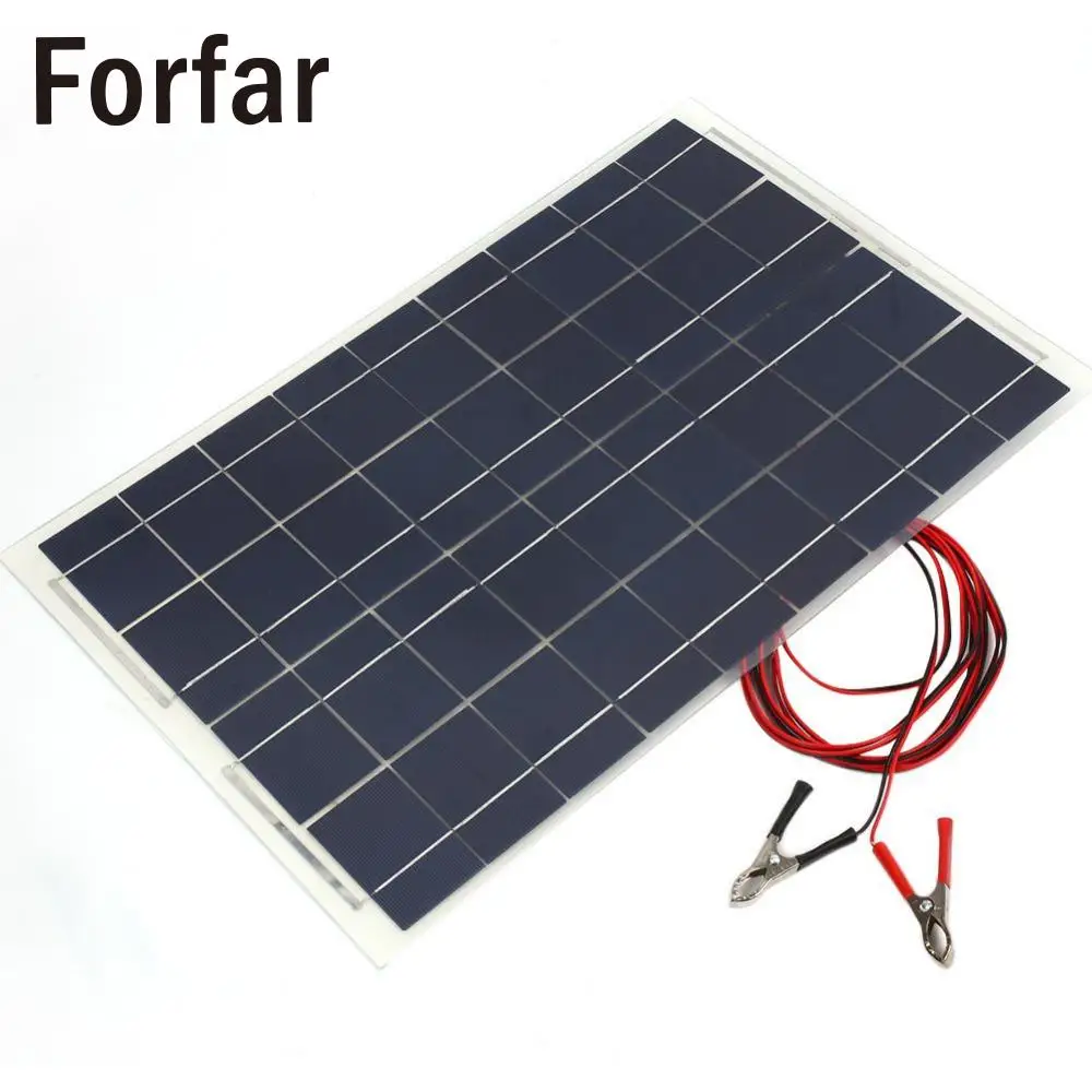 

outdoor 18V 30W Solar Panel Smart Solar Power Panel Car RV Boat Battery Charger W/Alligator Clip Solar panel car battery charger