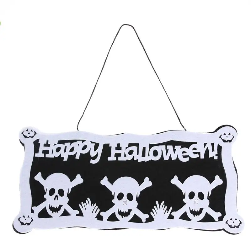 halloween decoration halloween hanging tag happy halloween white skull door window decoration hanging strip tag prop
