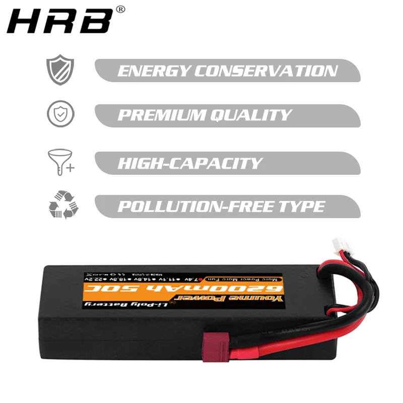 Youme Lipo 2S 7.4V Battery 6200mah Hardcase T Deans 50C TRX EC5 EC3 XT60 XT90 For Traxxas Cars Airplane Boats Hard Case RC Parts