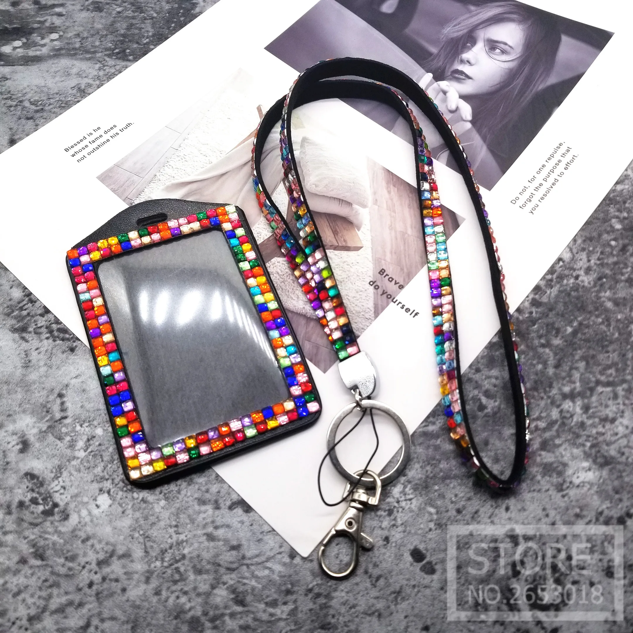 

High elastic cotton Work lanyard DIY Mobile phone rope Easy pull buckle lanyard With card set mobile phone hanging neck straps