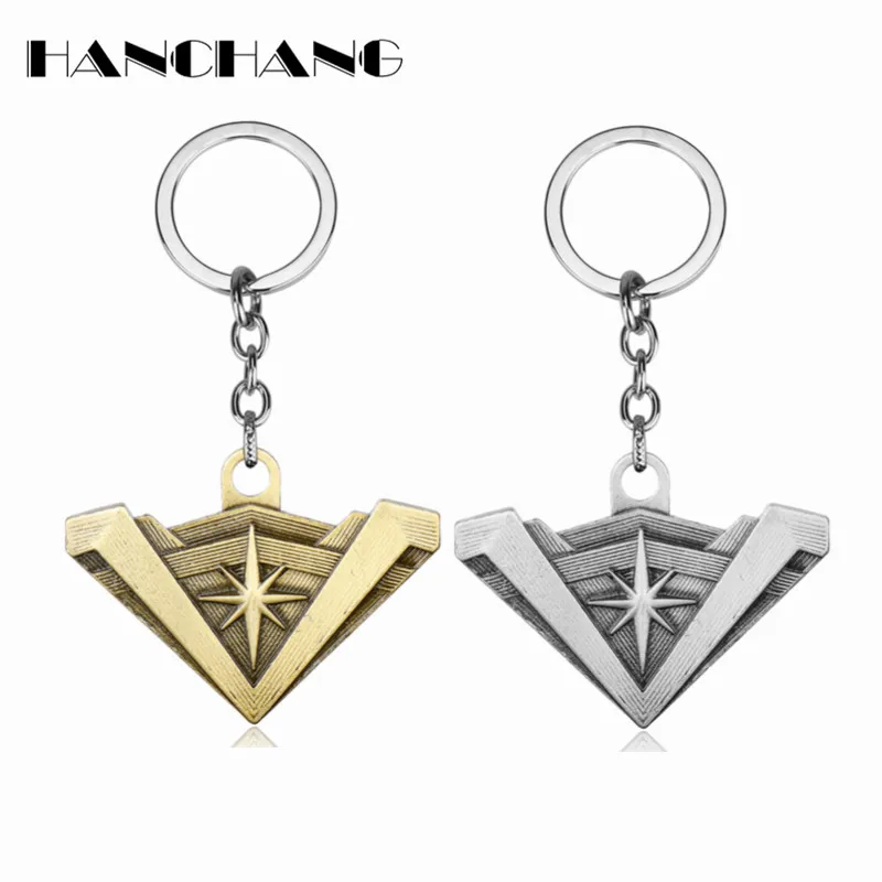 

HANCHANG Accessories DC Comics Jewelry Wonder Woman Keychain link chain Keyring Key chains Man's Fashion Trinket