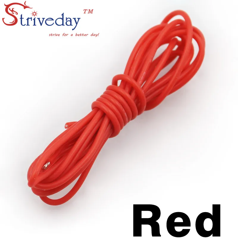 16.4ft 5 метров 20AWG гибкий силиконовый резиновый провод луженая медная линия RC кабель DIY с 10 цветов для выбора от - Цвет: red