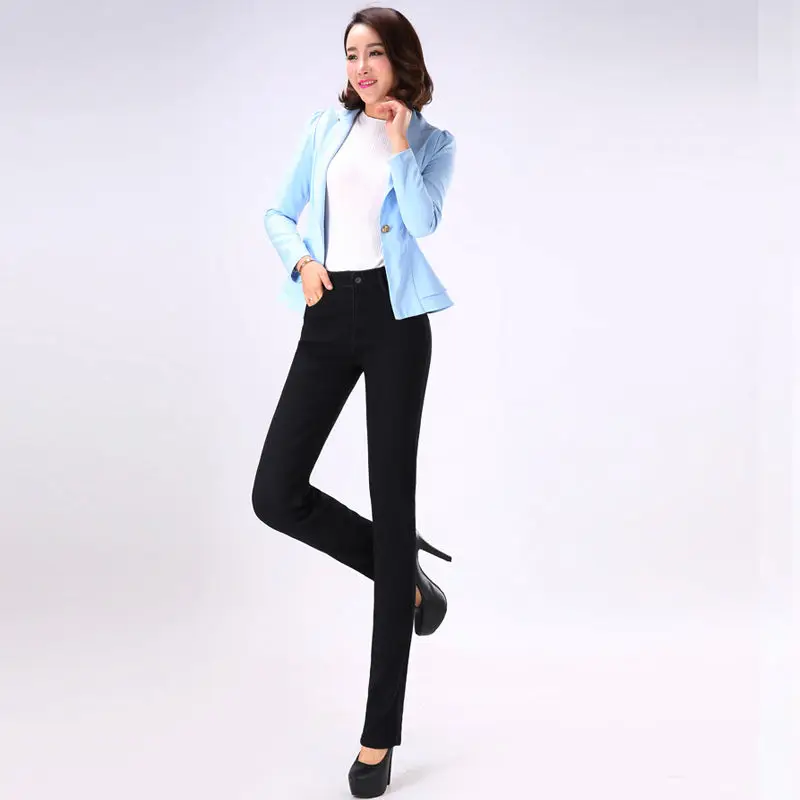 Jean Fashion Hot Embroidered Jeans Women Pant Skinny High Waist Stretch Slim Pencil Pants Denim Casual Jean Ladies Trousers