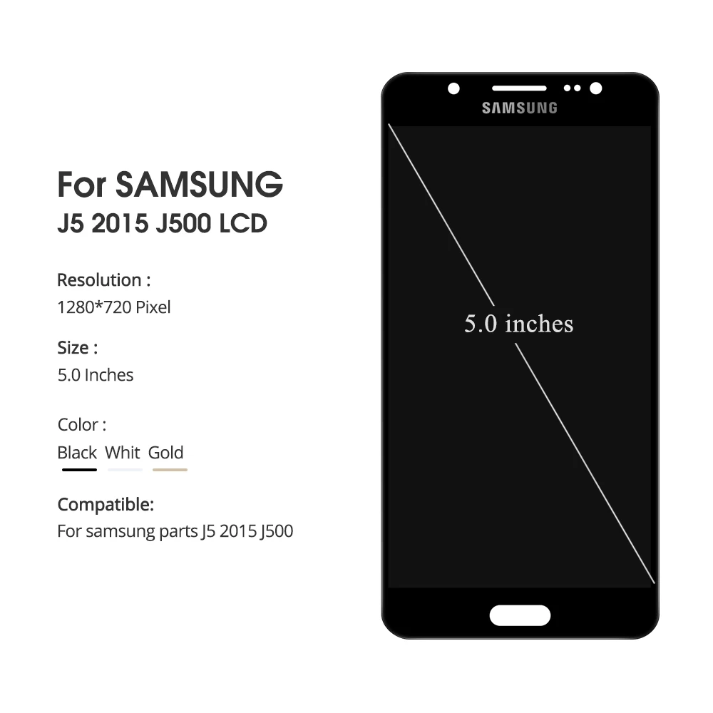 Отрегулируйте яркость экрана для Samsung Galaxy J5 j500 SM-J500FN J500M ЖК-дисплей сенсорный экран дигитайзер с рамкой