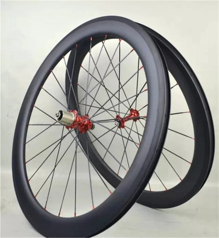 Full Carbon Fiber Road Bike Wheelset with R36 Carbon Hubs in UD 3K 1K