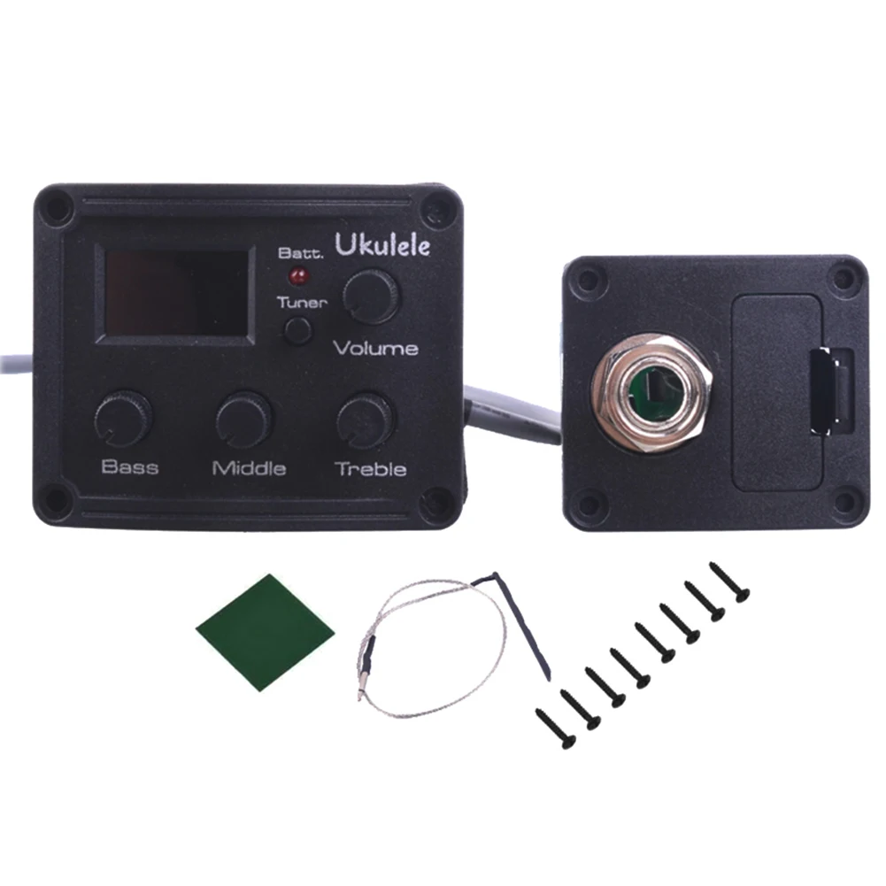 

Ukulele Pickup Preamp 3-Band EQ Equalizer Tuner System Ukelele Uke Piezo Chromatic tuner with LCD Display