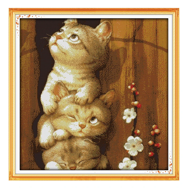 Набор для вышивки крестиком Joy Sunday озорные коты рукоделия DMC14CT11CT хлопковая ткань