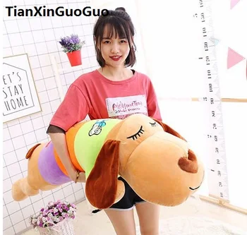 

stuffed toy large 120cm cartoon prone dog plush toy coloured design lovely dog soft sleeping pillow Valentine's Day gift w2570