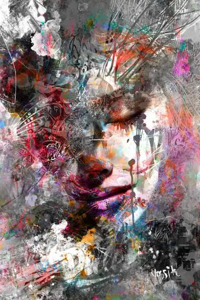 Абстрактная девушка настенные картины печать на холсте настенные художественные принты граффити художественные принты Современные поп-арт-стена картины для гостиной - Цвет: PM227