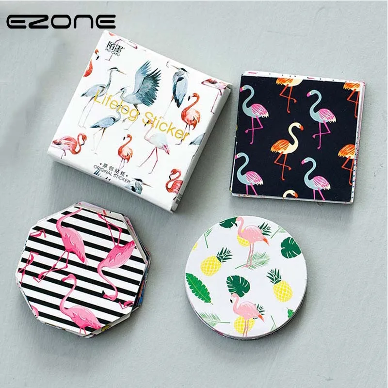 

EZONE Cute Cartoon Flamingo Sticker DIY Scrapbook Paper Crreative Stickers Craft And Scrapbooking Decorative Lifelog Stationery