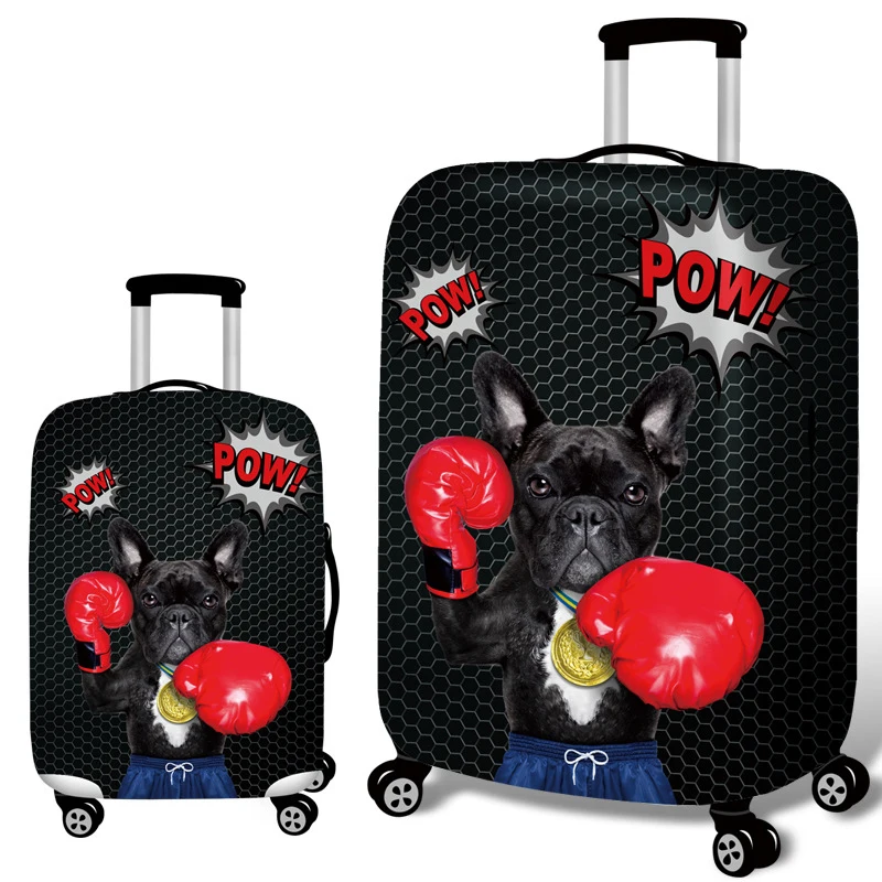 Bulldog Pattern Travel Accessories Luggage Cover Suitcase Protection Baggage Dust Cover Stretch Fabrics Trunk Set Cases for Bulldog Pattern Travel Accessories Luggage Cover Suitcase Protection Baggage Dust Cover Stretch Fabrics Trunk Set Cases for