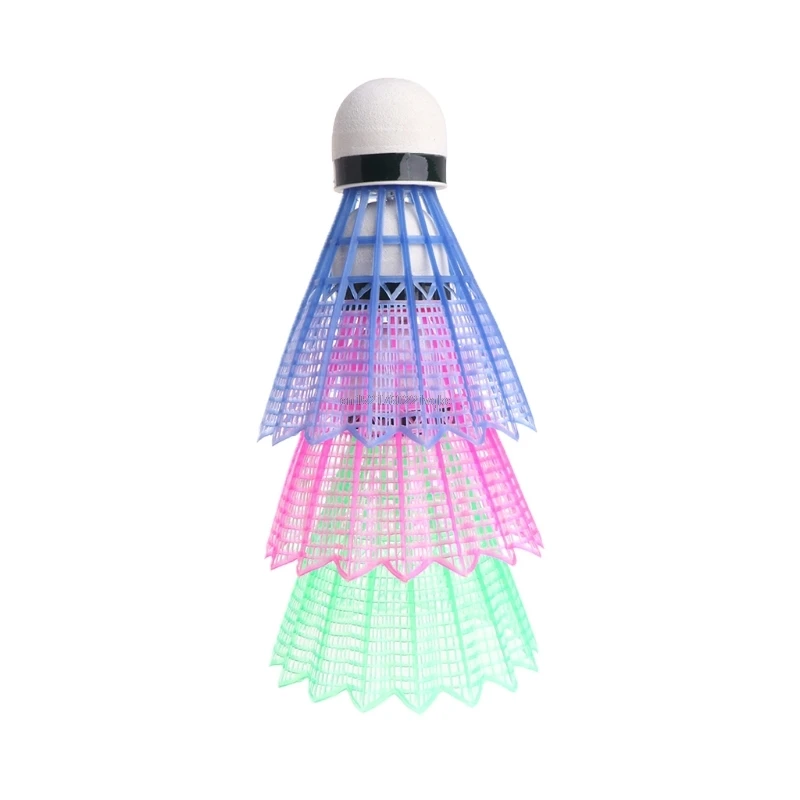 3 шт. светодио дный светящийся Light Up Пластик Бадминтон Воланы красочные световые шары