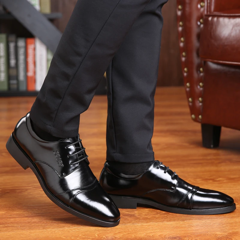 BIMUDUIYU; брендовая мужская повседневная обувь в деловом стиле; сезон весна-лето; большие размеры 6,5-12 Классическая модная свадебная обувь на плоской подошве в британском стиле черные туфли