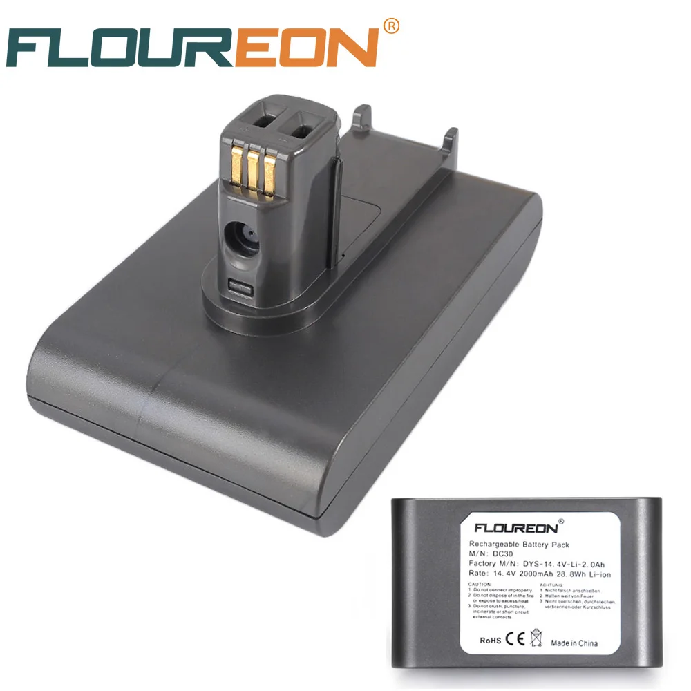

FLOUREON 14.4V 2000mAh Vacuum Cleaner Battery for Dyson DC30 917083-02 17183-01-03 17083-4810 Type A Li-ion Batteria Replacement