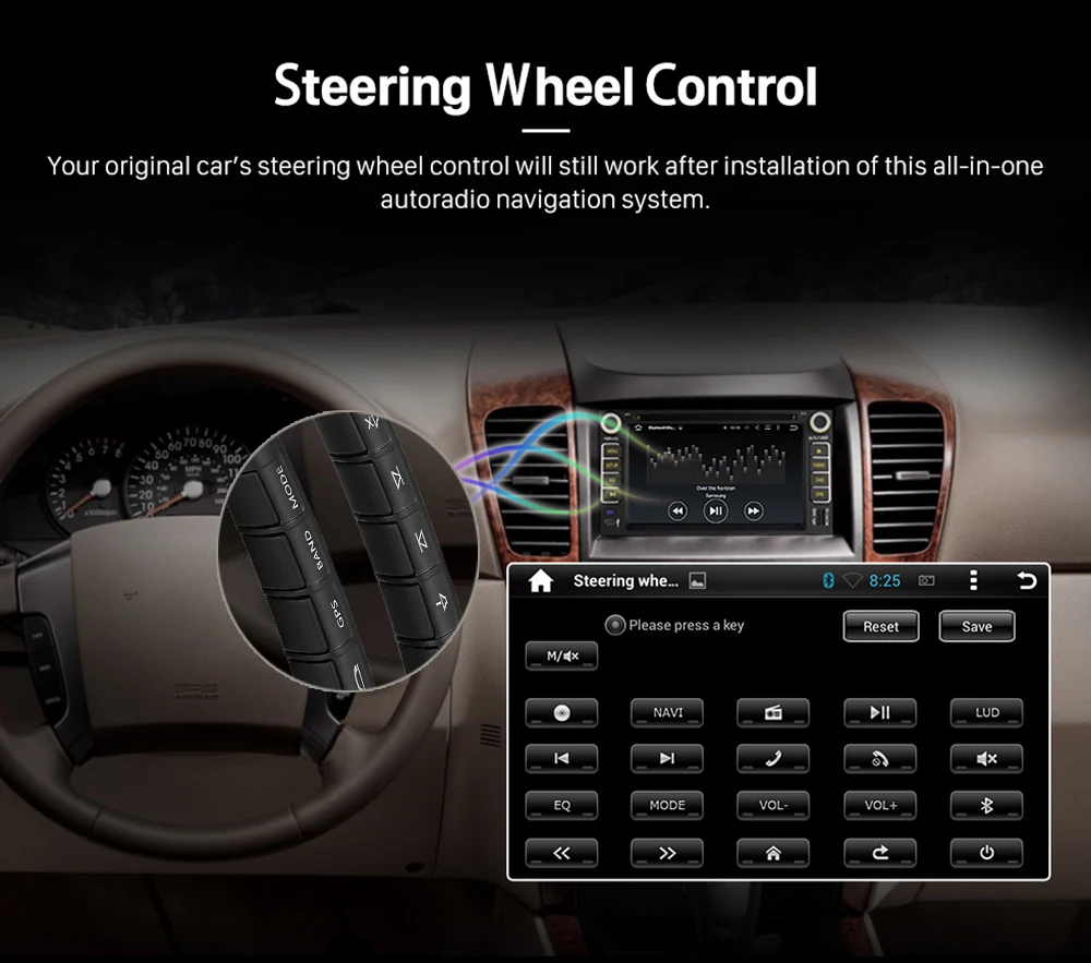 Best Hikity Car Steering Wheel Control DVD 2din android Bluetooth Button Universal wireless steering wheel remote control suit 7010B