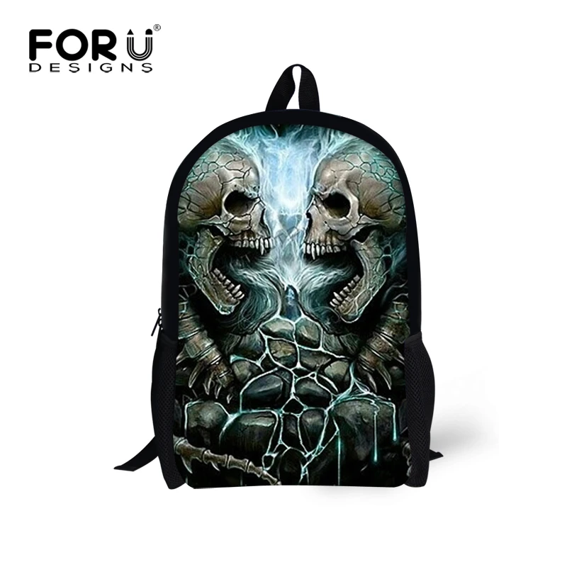 Рюкзак FORUDESIGNS мужской с черепом классный дорожный мягкий школьный ранец для