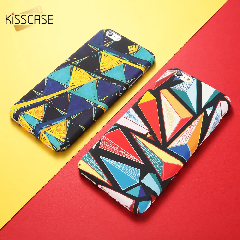 

KISSCASE Phone Case For iPhone X Cover XR XS Max 7 8 8Plus 7Plus XS Hard Geometric Back Cover For iPhone 6 6S 6Plus 5 5s SE Capa