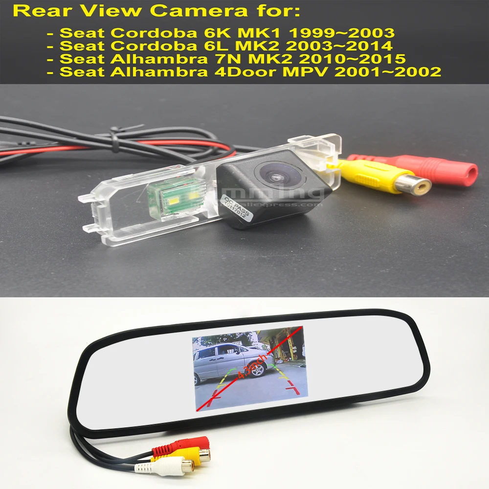 

Car Rear View Camera for SEAT Cordoba 6K MK1 6L MK2 Alhambra 7N MK2 Wireless Reversing Parking Backup Camera Mirror kit Display