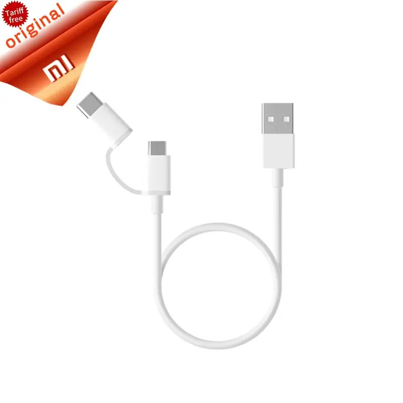 

Original Xiaomi 2 in 1 Charging Cable Micro USB to Type-C Fast Charge Type-C Charging Cable Safety for Xiaomi Smart Phone Type C