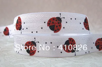 

Q&N ribbon wholesale/OEM 5/8inch 14121001 insect printed folded over elastic FOE 50yds/roll free shipping