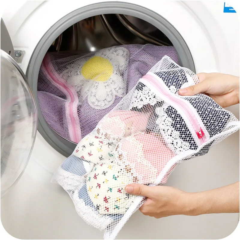 

Zippered Foldable Wash Laundry Bag Bra Socks Underwear Clothes Washing Machine Protection Net Mesh Bag Wholesale Laundry Basket