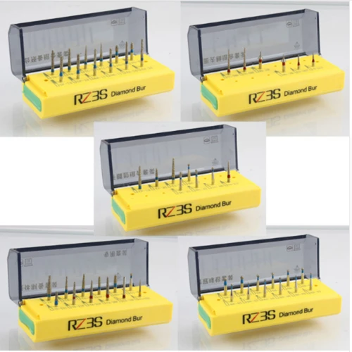 12 шт./компл. зубов подготовки Бур комплект алмазный бор FG 1,6 мм для передней облицовки фарфора Бур kit