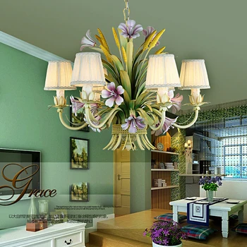 

led e14 European Iron Fabric Flower Shaped LED Lamp LED Light.Pendant Lights.Pendant Lamp.Pendant light For Dinning Room Foyer