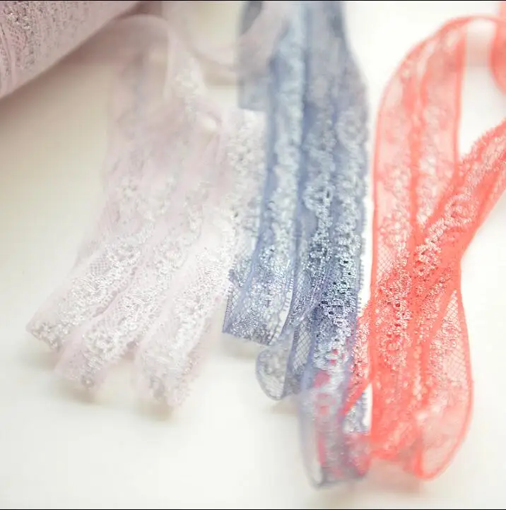 

10 Meters Smooth Silver Lace trim Sewing Craft Garment Apparel Accessories Red Blue Purple Polyester Lace Ribbon Free Shipping