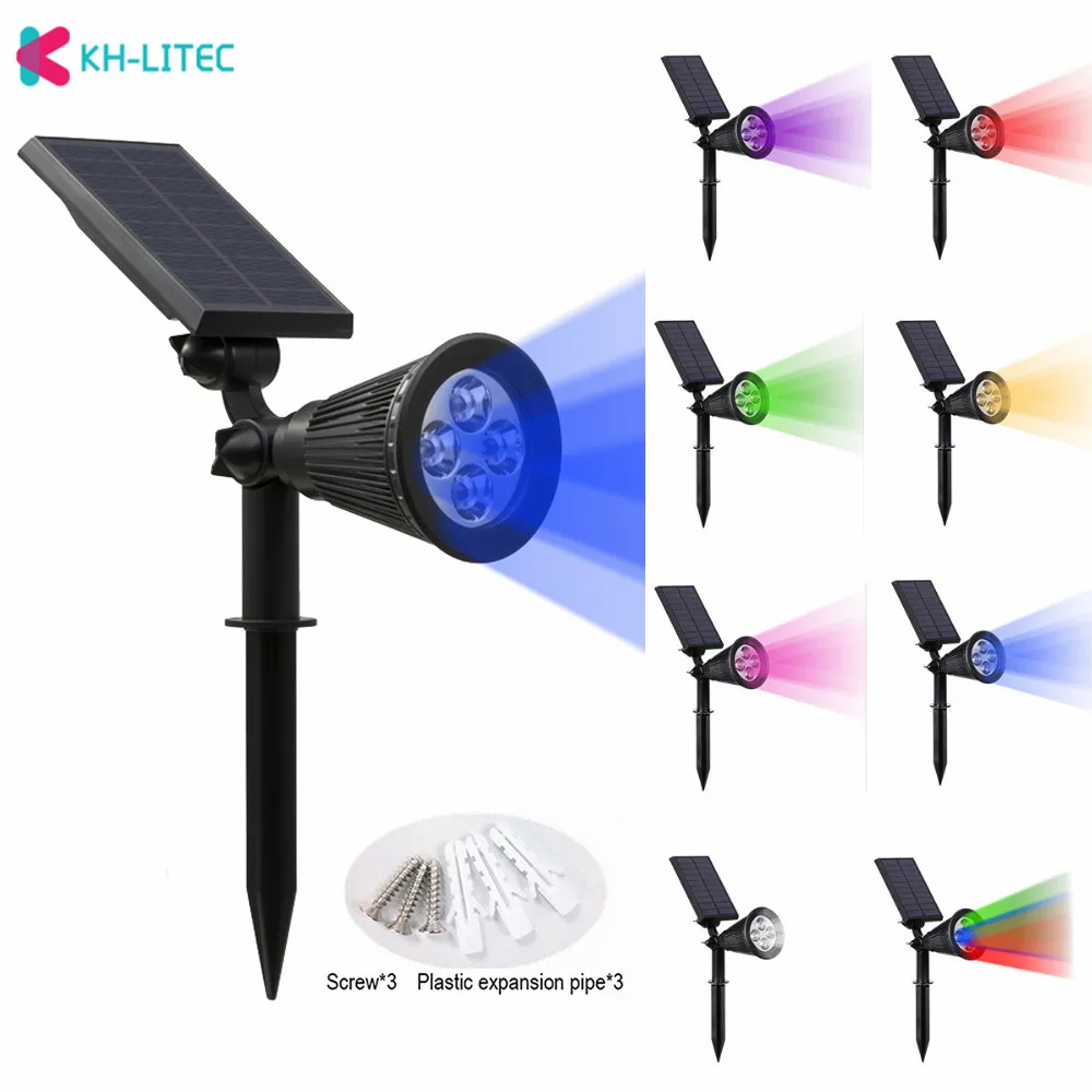 Khlitec solar spotlight ajustável lâmpada solar 4