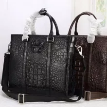 Натуральная кожа крокодила мужская деловая сумка для ноутбука сумка для отдыха стиль длинный кожаный ремешок Мужская сумка