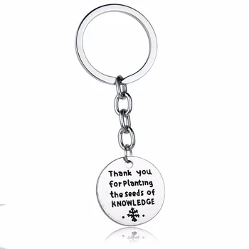 

12PC/Lot Teachers Keychain Thank You For Planting The Seeds Of Knowledge Keyring School Gifts Key Chains Rings Teacher Profesora