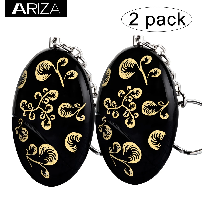 

2018 Ariza 2 pack Self Defense Personal Alarm Keychain with gold color prnting for girls women and elderly security
