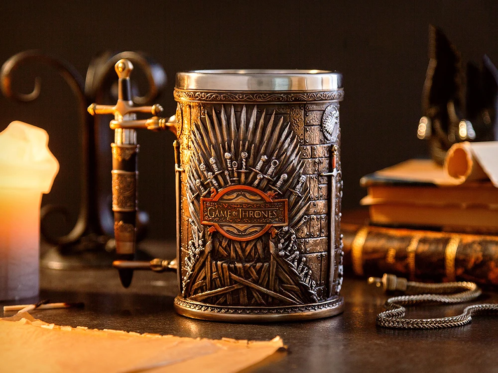 Кружка "Игра престолов", чашка-Танкард из нержавеющей стали и смолы, 3D пивная кофейная вода, посуда для напитков, кружки 500-600 мл, лучший подарок для фанатов