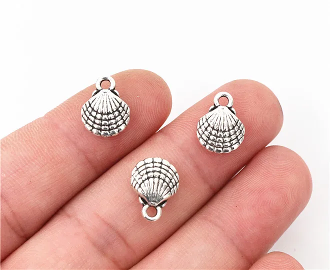 

13x10mm 20pcs Antique Silver Plated Shell Handmade Charms Pendant:DIY for bracelet necklace-Q6-43