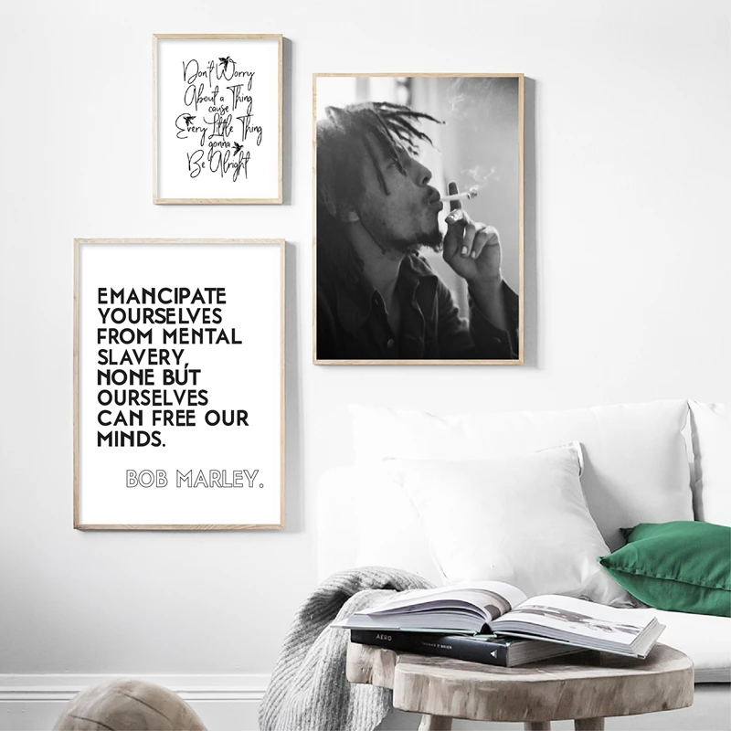 

Bob Marley Print Jamaican Reggae Posters Music Wall Art Canvas Painting Song Lyrics Typography Wall Pictures Home Art Wall Decor