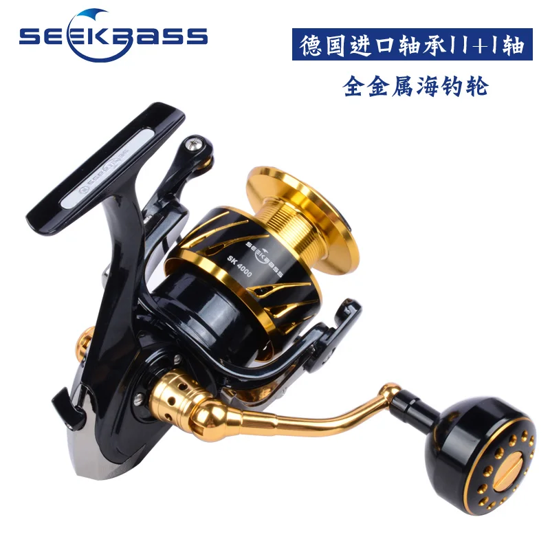 SeekBass, продукт, сделано в Японии, SK4000-SK10000, полностью Металлическая спиннинговая катушка, катушка для спиннинга, катушка для спиннинга, 12BB, катушка из сплава, 30 кг, сила сопротивления