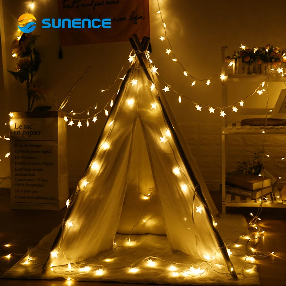 6M 40LEDs 3AA Battery USB Powered STAR Shaped Theme LED String Fairy Lights Christmas Holiday Wedding Decoration party Lighting 6M 40LEDs 3AA Battery USB Powered STAR Shaped Theme LED String Fairy Lights Christmas Holiday Wedding Decoration party Lighting